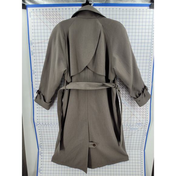 Retro London Fog Khaki Trench Coat Belted Womens Coat Militarycore Iconic Style - Picture 3 of 16